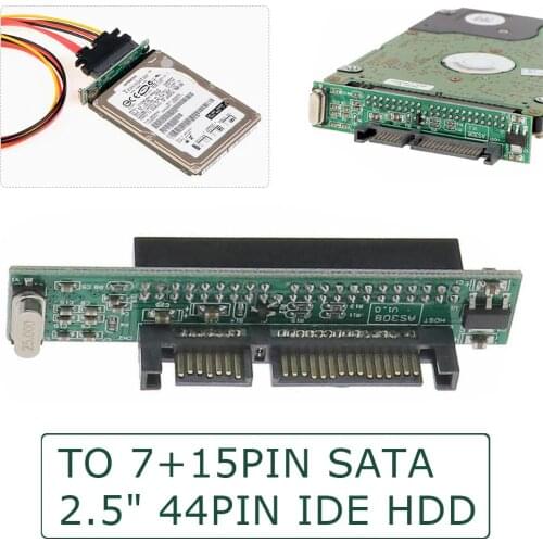 Newest 44 pin 2.5'' IDE Hard Drive Female to 7+15 pin Male SATA Adapter Converter Replacement Computer Conversion Board