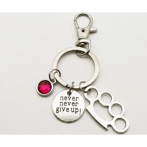 New Creative Nine-color Acrylic Stone Tiger Finger Pendant Keychain Never Give Up Charm Bag Woman Jewelry Souvenirs Gift Cute