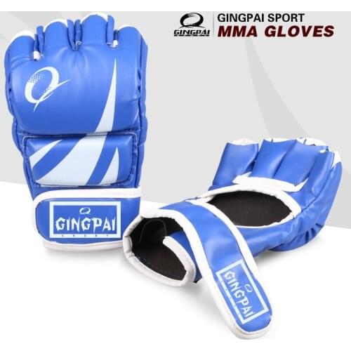 New Artificial leather adult male MMA gloves half-finger fighting TKD gloves professional muay thai boxing gloves