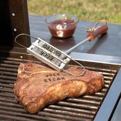 New BBQ Branding Iron 55 Letters DIY Barbecue Letter Printed BBQ Steak Tool Meat Grill Forks Barbecue Tool Kitchen Accessories