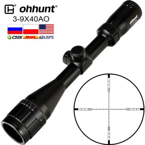 Ohhunt 3-9X40 AO 1 Inch Tube Hunitng Riflescope Mil Dot Wire Reticle Tactical Optical Sights for Sniper Rifle Scope Airsoft