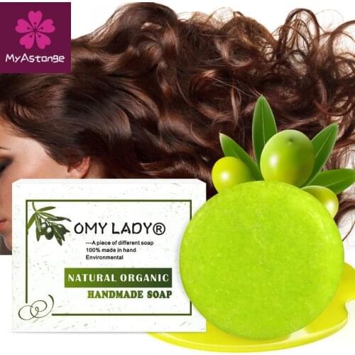 OMY LADY 100% Pure Natural Handmade Shampoo Soap Olive Oil Essential Oil Hair Cold Processed Anti-Dandruff Off Hair Care