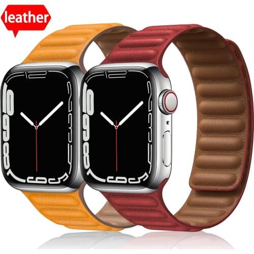 New Leather Link Watch Strap for Apple Watch Band 42mm 38mm 44mm 40mm Loop Bracelet for IWatch Series 6 5 4 3 Band Accessories