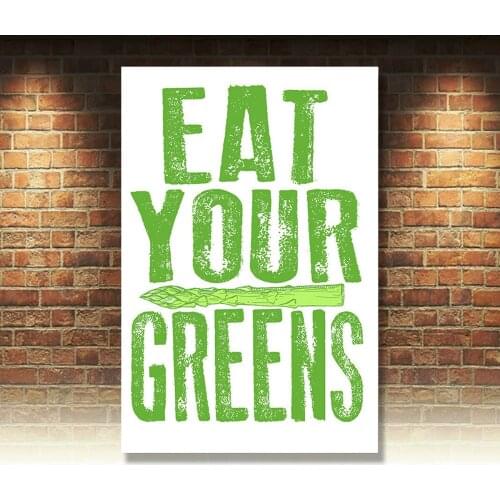 EAT YOUR GREENS SIGN METAL PLAQUE decor humorous kitchen decor art
