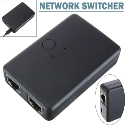 Pohiks 1pc High Quality 2 Ports RJ45 Network Switch Box Durable Dual Computer Ethernet Internet Adapter