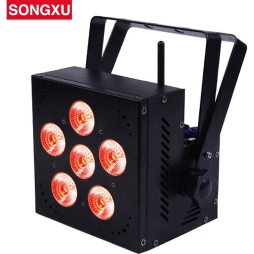 SONGXU 6X18W 6 in 1 RGBWA+UV Wireless DMX Battery Powered Par Light/SX-WBPL0618