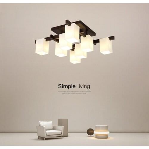 QIBOMEI LED Chandelier amps Real Wooden Indoor Lights For Bedroom Corridor Stairs Bedside Study Room Attic Balcony Lighting