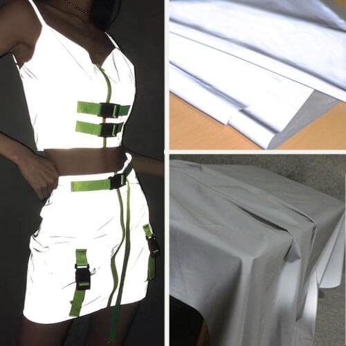 Reflective Fabric,High Visibility Silver Reflective Special Fabric,Night Strong Light Luminescent Material by half meter