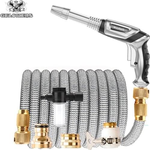 High quality telescopic garden hose | 75FT-300FT flexible car wash magic hose high pressure spray gun outdoorgardenwateringhose