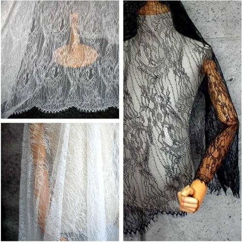 1.5meter wide perspective thin lace fabric DIY clothing bottoming shirt skirt clothing fabric handmade decorative accessories