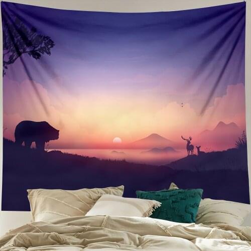 Boho Room Decor Hanging Cloth Bear Pattern Tapestry Background Home Decoration Wall Hanging Hippie Tapestries