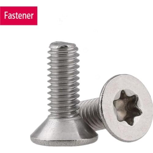 316 A4-70 GB2673 M3 M4 M5 M6 Stainless Steel Torx Countersunk Screw Six-Lobe Flat Head Machine Security Screws 20/50/100 PCS