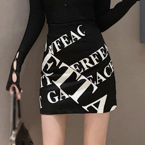 2021 Printed Skirt Slim Waist High Waist Streetwear Harajuku Skirt Summer Fashion High Waist Skirts Letters
