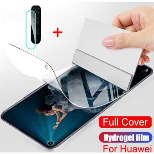 Protective Hydrogel Film For Huawei Honor 8 9 10 10i 20 Lite Pro P smart 2019 Z 8x 9x Nova 5T Screen Protector Camera Lens Glass