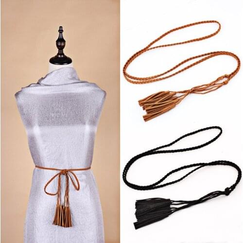 2020 New Womens Fine Waist Chain Waist Rope Fashion Womens Dress Decoration Belts Super Long Korean Velvet Womens Thin Belt