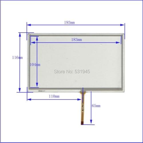 ZhiYuSun HLD-TP-2071 compatible 8 Inch Touch Screen 193mm*117mm 8 GPS GLASS 193*117 for gps touch on AT080TN64