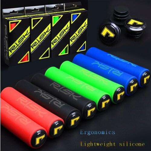 1Pair Silicone MTB Bike Bicycle Grips Sponge Handlebar Soft Ultralight Grips Brake Grips Silicone Silica Glove Handle Anti-skid