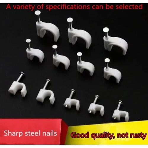 100PCS Round Cable Wire Clips 4mm 6mm 8mm 10mm Cable Management RG6 CAT6 RJ45 Electrical Wire Cord Tie Holder Circle cable clips