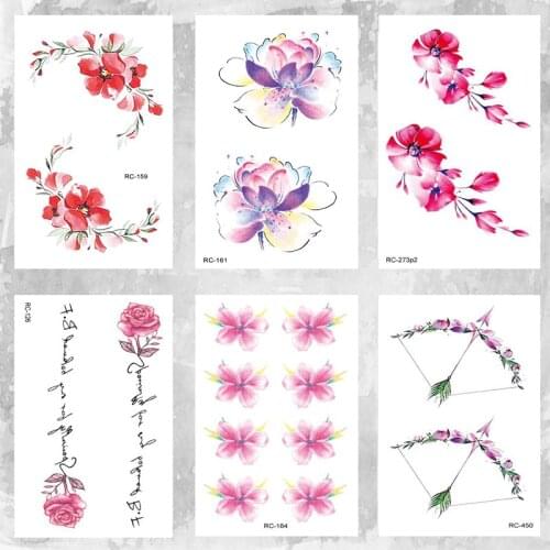10 X 6 cm colorful flowers body art beauty makeup waterproof temporary tattoo