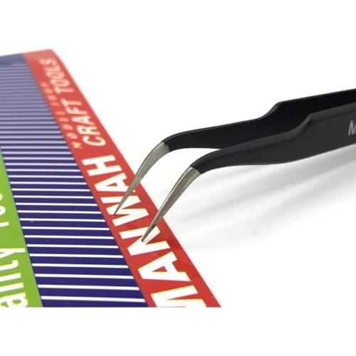 2pcs/lot WANWAH MW-2137 High Precision Antistatic Curved Tweezers,Model Tools