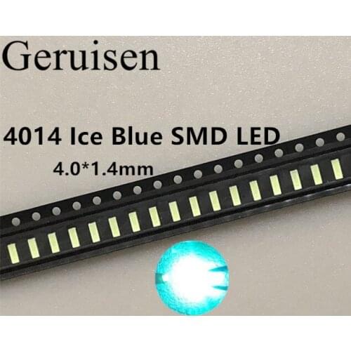 200PCS/4014 ICE BLUE LED SMD SKY BLUE 22-24lm 3.0-3.2V car lamp light beads RoHs Free shipping