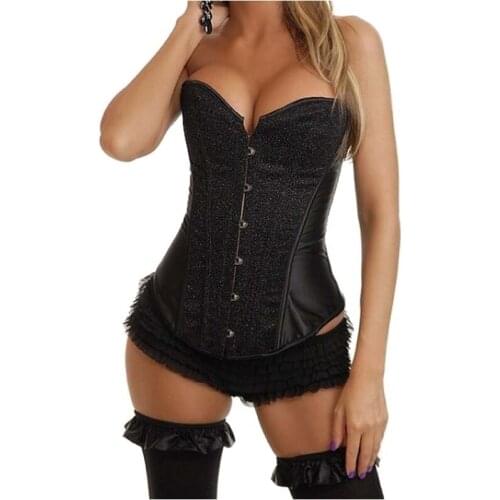 5 Colors Sexy new Satin with sequin clubwear show gilr corset buister bodyshaper S-2XL Factory Supplier