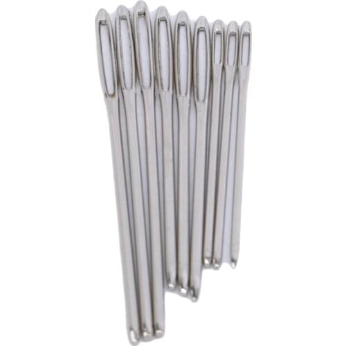 9 Pcs Large Eye Sewing Bodkin Needles Stainless Steel Wool Sewing Embroidery Tapestry 5.2-7 cm Cross Darning Stitchery Needles