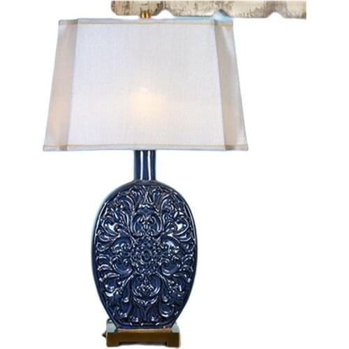 American Style Retro Flowers Ceramic Table Lamp For BedRoom Bedside Living Room Foyer Study Desk Reading Night Light LD162