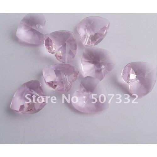 Free Shipping! Wholesale AAA Top Quality 14mm 6202 crystal heart pendant beads light pink 60pcs/lot