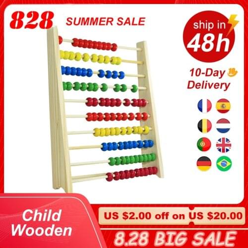 Child Wooden Abacus Toys Early Math Educational Learning Puzzle Calculat Bead Counting Intelligence Kid Montessori