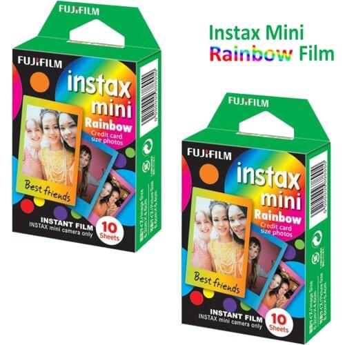 For Fujifilm Instax Mini 8 9 25 50s 70 90 Instant Camera Rainbow 20 Photos Fuji Instant Films - Instax Share SP-1 SP-2 Papers