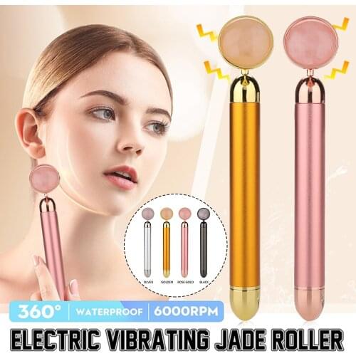 Electric Jade Facial Massager Jade Roller Slimming Face Beauty Machine Vibration Wrinkle Remove Face lifting Skin Care Tool