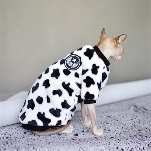 Novelty Hairless Cat clothes for cats double-sided Coral Fleece Winter Thick Warm Jacket sweater Sphynx Cat Outfits