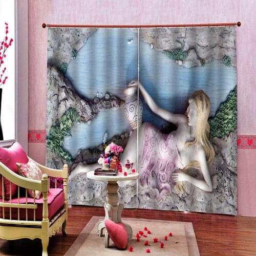 Customized 3d Photo Curtain European retro fashion sexy beauty art For Living room Bedroom Blackout Window Drapes Decor Sets