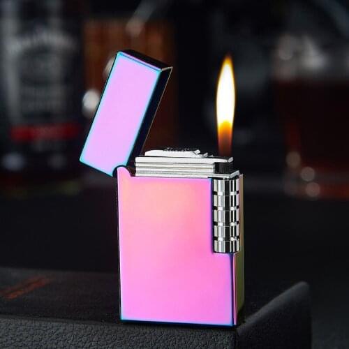 Ping Sound Cigarette Metal Lighter Gas Flame Lighters Inflatable Butane Flint Grinding Wheels Lighter （gadgets for men