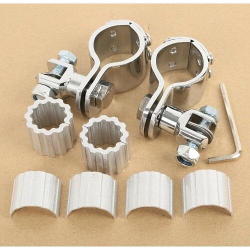 Motorcycle 25/32/35mm Chrome Foot Pegs Mount Clamps For Honda GoldWing GL1500 GL1100 GL1200