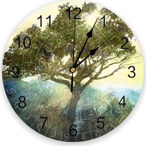Temple Tree 3D Wall Clock Modern Design Brief Living Room Decoration Kitchen Clock Art Wall Watch Home Decor
