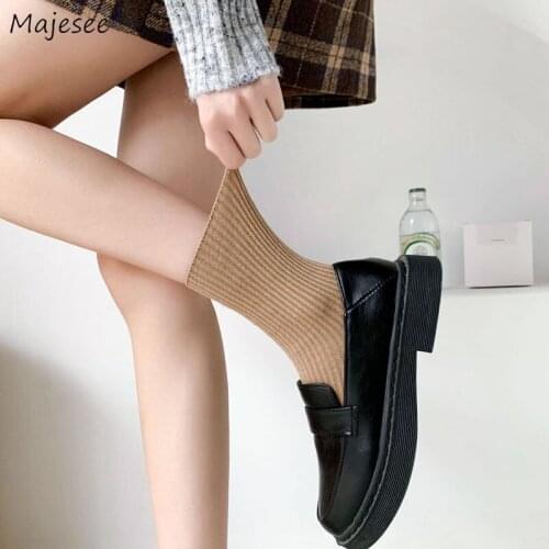 Socks Women 2 Pairs Colorful Middle Tube Spring Japanese All-match Solid Casual Elasticity Vintage College Retro Harajuku Daily