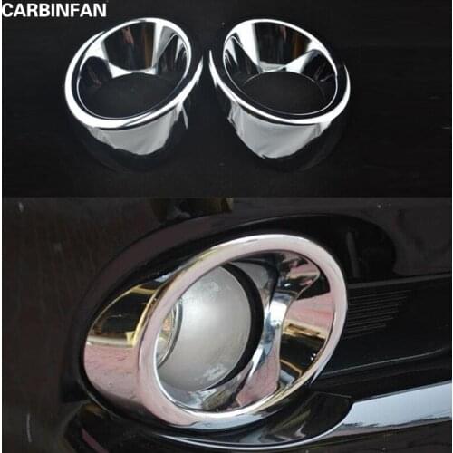 Car front head fog Light lamp frame stick ABS chrome cover trim 2pcs/set For Toyota Highlander 2008 2009 2010 2011