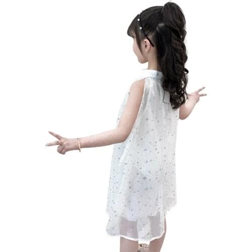 Dresses For Girls Floral Pattern Mesh Dress For Kids Girl Summer Kids Dress Style Costume For Girls 6 8 10 12 14
