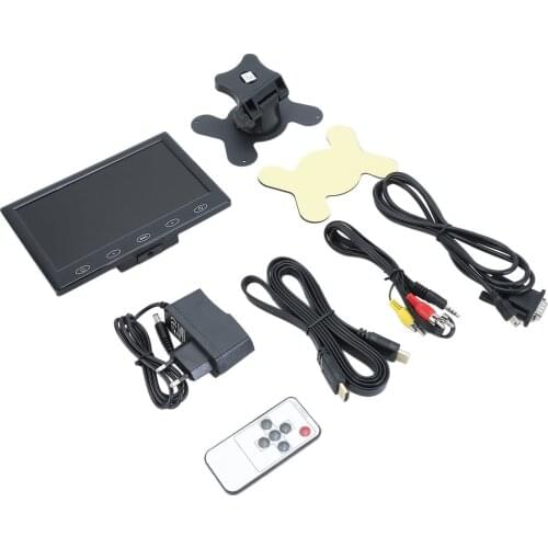 Portable 7 Inch Display HD Computer TV AV Display CCTV Security Monitor Surveillance Screen 1024x600 EU Plug