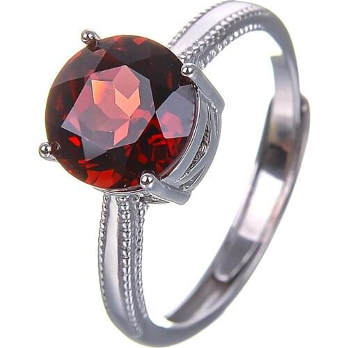 Amazing Natural Garnet Gemstone 5mm*5mm Butterfly Wedding Engagement Promise Fashion Band Ring for Women