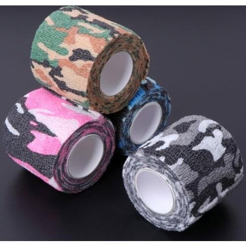5cm wide 4.5m long stretchable self-adhesive Elastic non-woven tatoo tape bandage roll for tattoo machine grip tube cover wrap