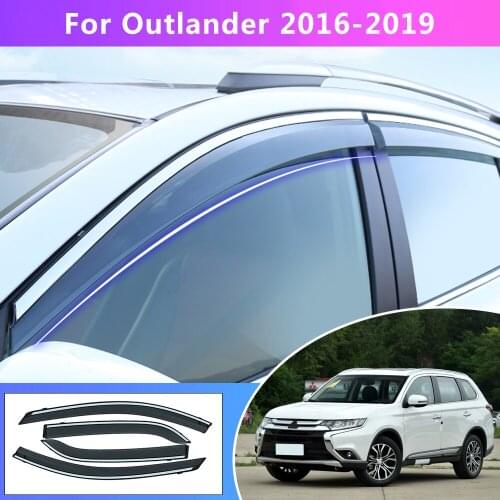 4PCS Car Window Sun Visor For Mitsubishi Outlander 16-18/ASX 13-18/Eclipse Cross13-18 Smoke Window Deflectors Car Accessories