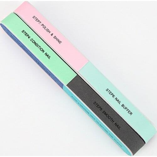 Brand New colorful 7 side Sanding Nail File Nail Buffer Block Lima De Unas Sand Sponge Buffing blocks Nails Manicura Art Tools