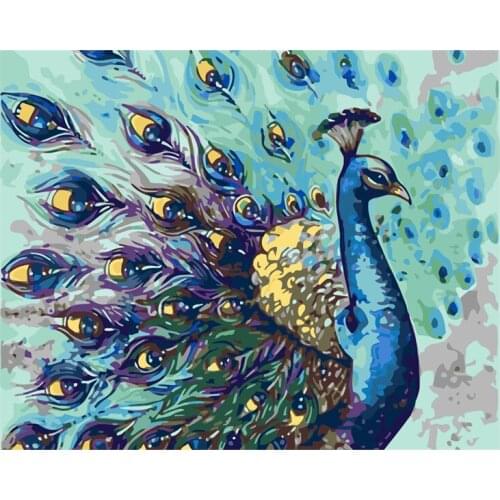 Tetasal DIY Painting by Numbers For Adults Kits Gift Digita Oil Paint Dropshipping On Canvas peacock Home Decoration
