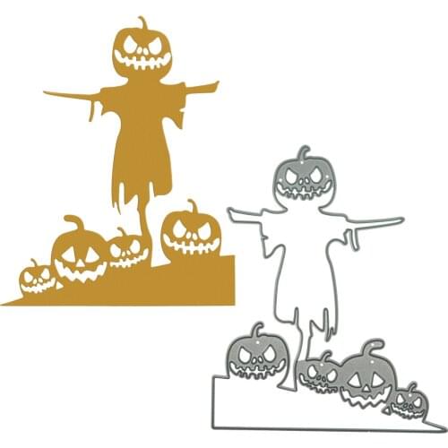 Large Size Creepy Scarecrow Pumpkin Head Pattern Metal Cutting Dies DIY Halloween Card Decorating Craft Paper Die Cutter