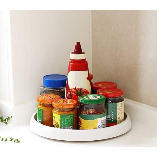 1Pc 360 Rotation Non-Skid Pantry Cabinet Lazy With Wide Base Storage Bin Rotating Organizer For Kitchen Seasoning Rolling Tray