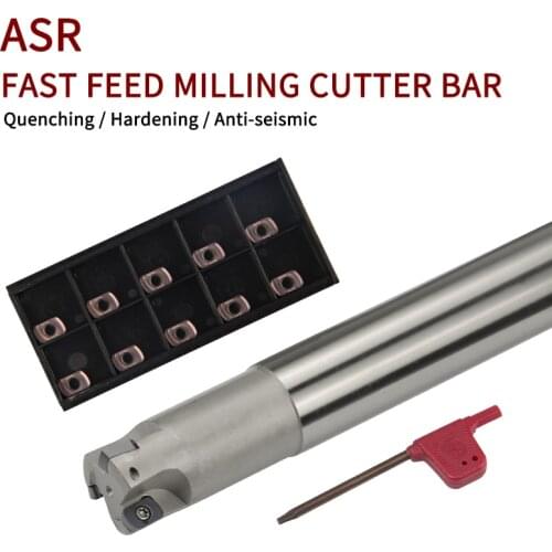 High Speed Feed ASR C16-16-120-2T ASR C20-20-150-2T ASR C25-26-150-3T ASR milling cutter carbide inserts 10PCS EPNW0603TN Tool H