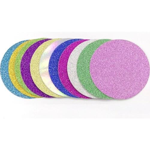 100/200pcs Round Glitter Background Paper for Custom Eyelashes Box Eyelash Case Packaging Eyelash Packaging Box Glitter Paper